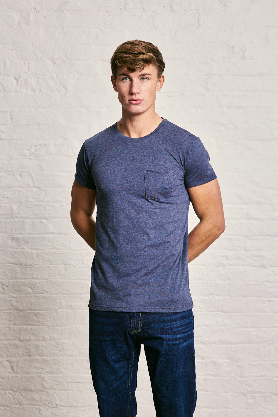 Crew Neck Pocket Roll T-Shirt