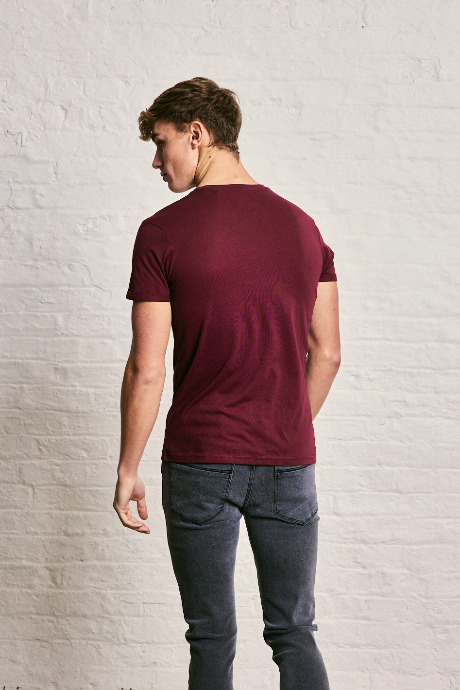 Crew Neck Pocket Roll T-Shirt