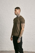 Crew Neck Pocket Roll T-Shirt