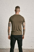Crew Neck Pocket Roll T-Shirt