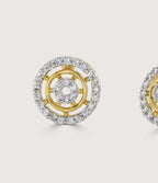 TWO-TONE PAVE HALO STUD EARRINGS