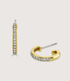 TWO-TONE PAVE HOOP EARRINGS