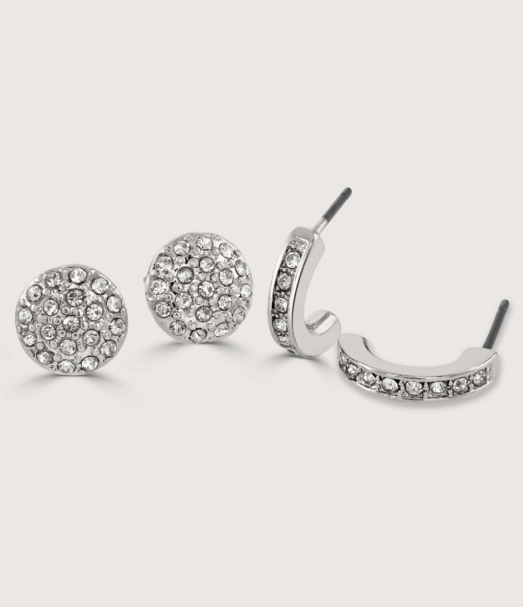 4PCS EARRING PACK - RHODIUM
