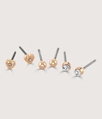 IMITATION RHODIUM PLATED EARRINGS SET OF FOUR