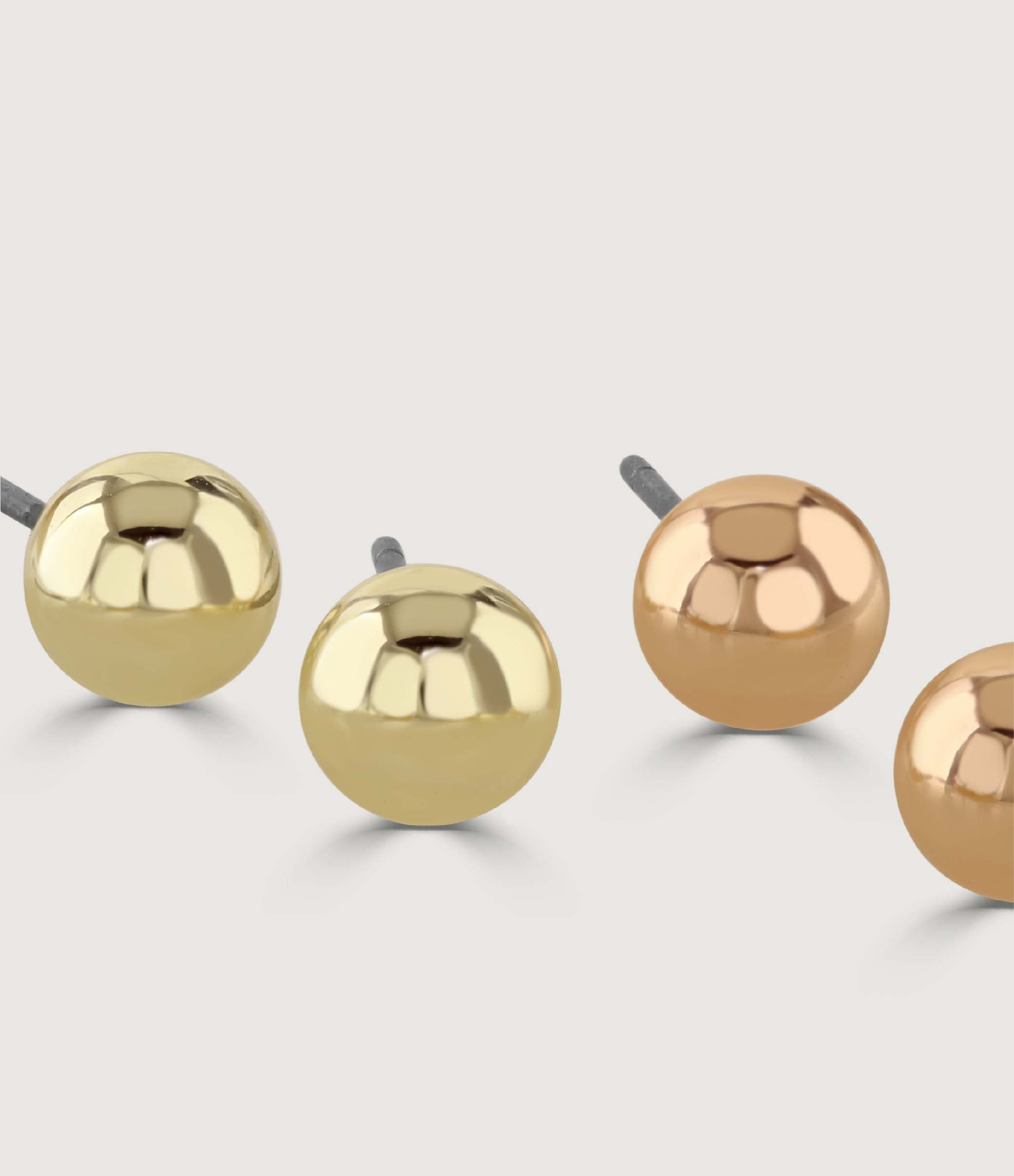 SET OF THREE 6MM POLISHED STUDS