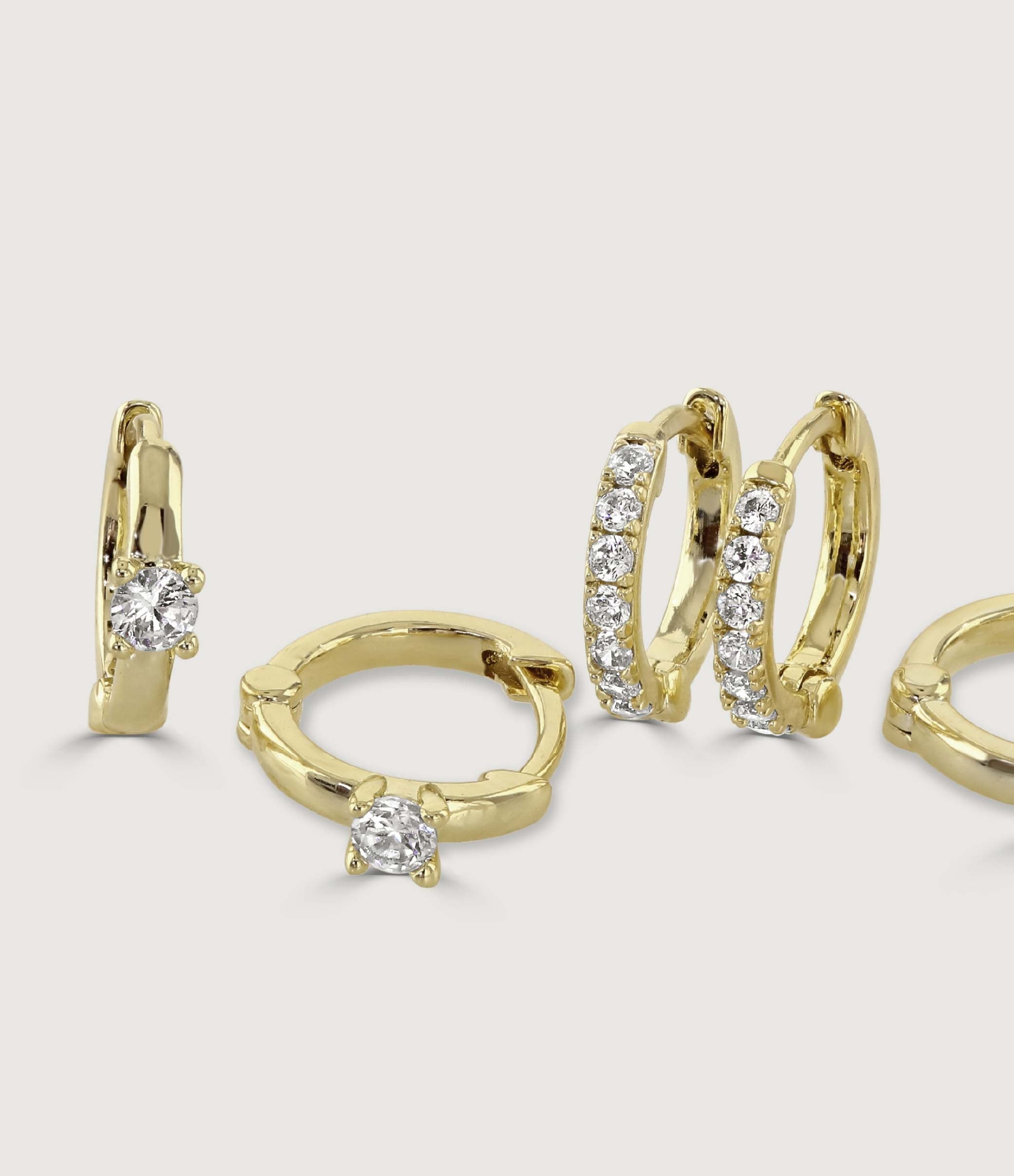 CRYSTAL HUGGIE EARRING SET OF THREE