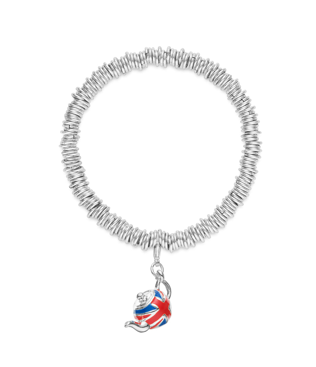 * UNION JACK TEAPOT SWEETIE CHARM BRACELET