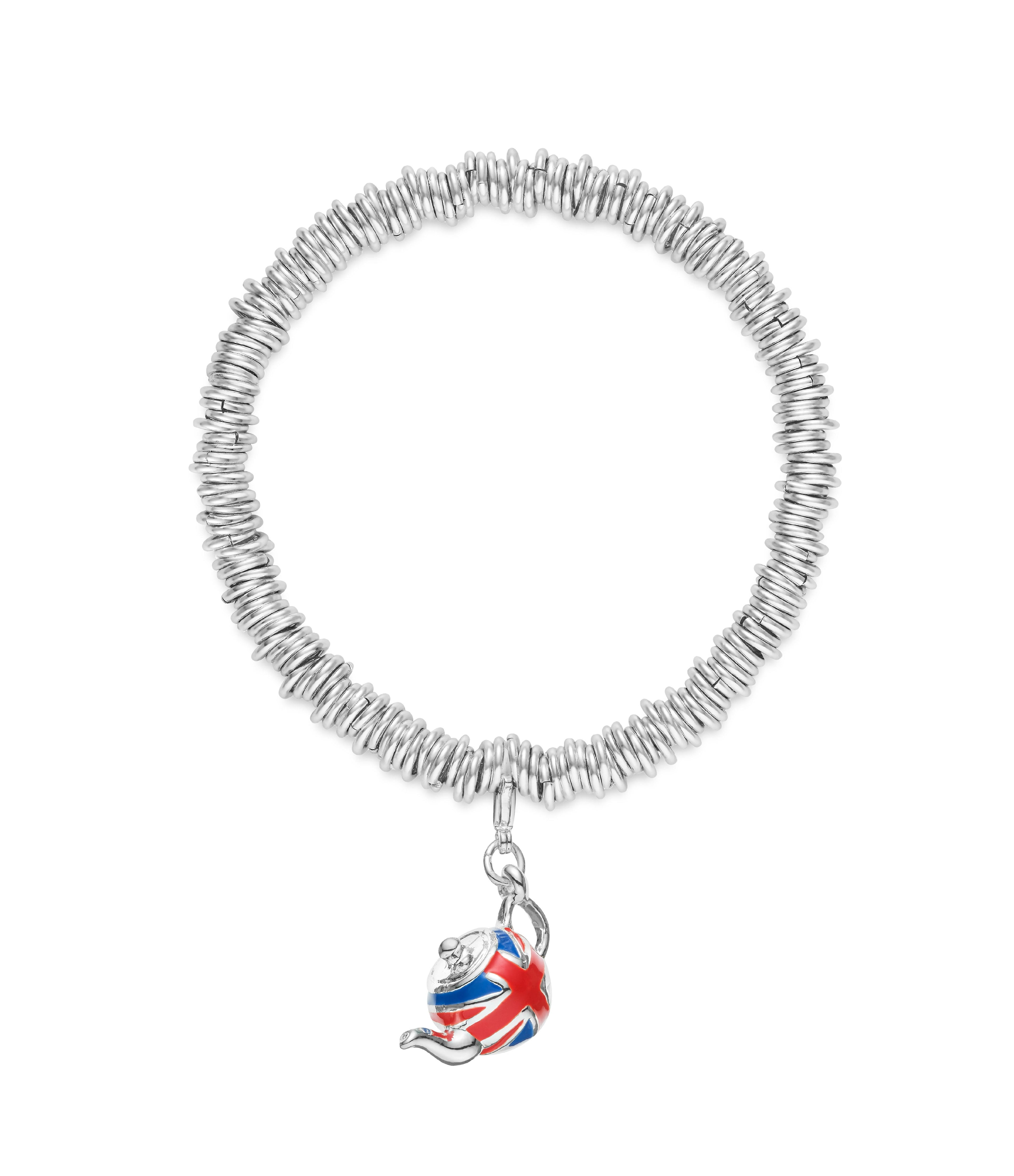 * UNION JACK TEAPOT SWEETIE CHARM BRACELET