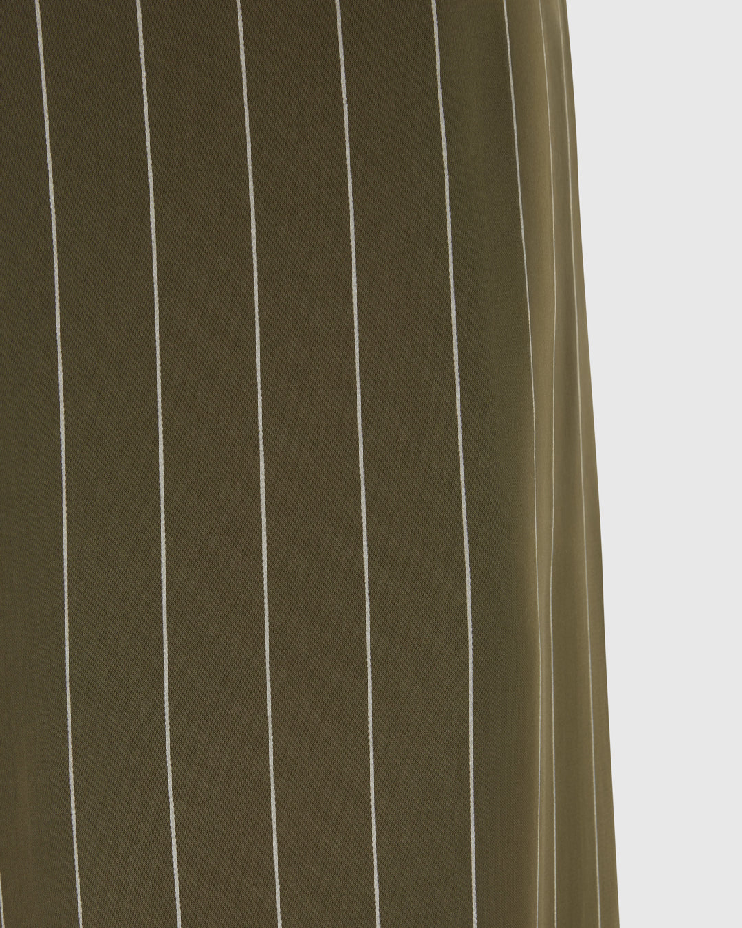 Zoe Pinstripe Elastic High Waist Satin Trousers | Khaki