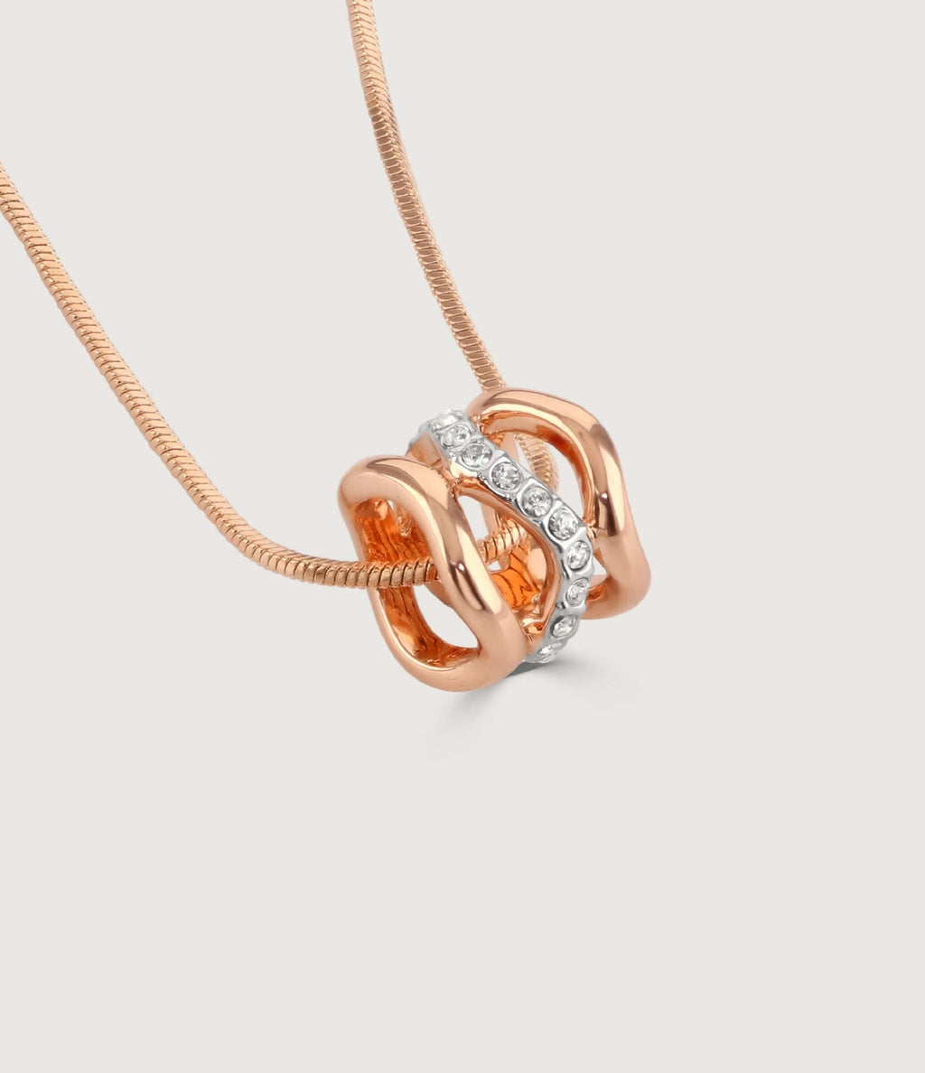 BAYSWATER BARREL PENDANT - TWO-TONE ROSE GOLD