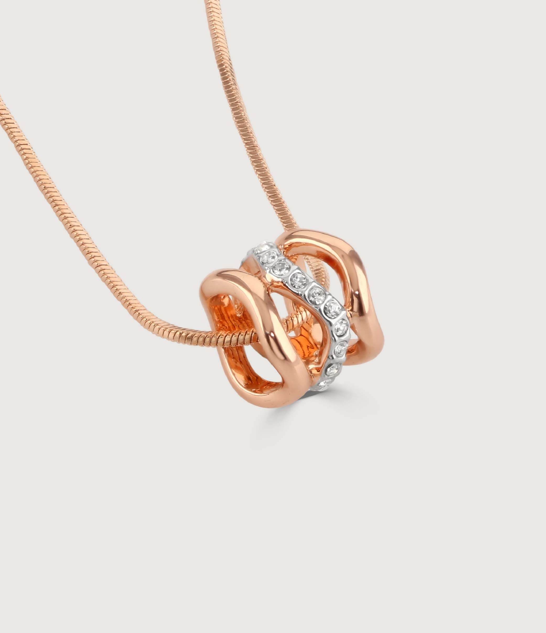 BAYSWATER BARREL PENDANT - TWO-TONE ROSE GOLD