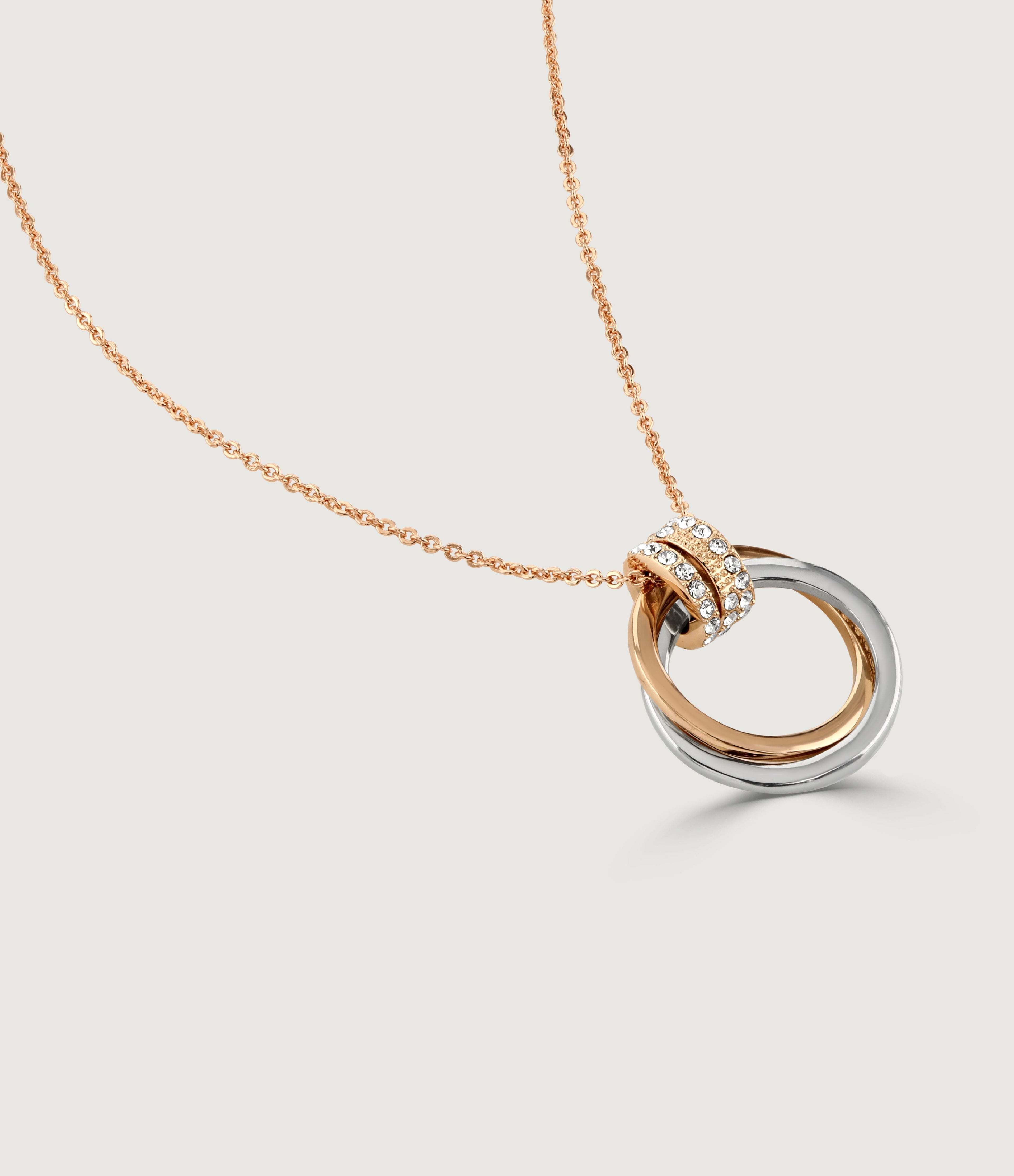 POLISHED CRYSTAL DOUBLE HOOP PENDANT