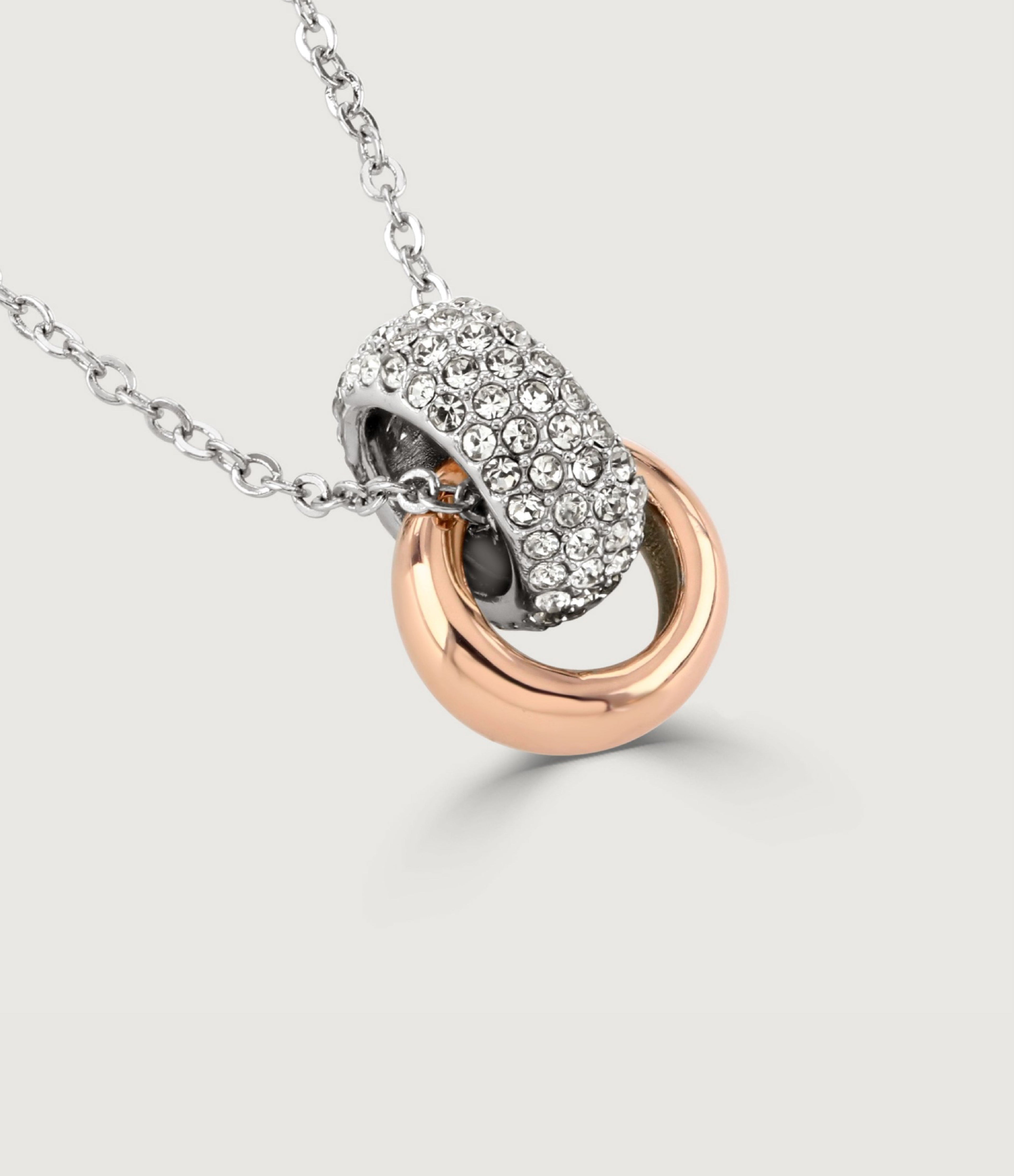 POLISHED CRYSTAL TWO-TONE PENDANT