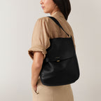Grafton Street Medium Flapover Backpack Black - H2001001