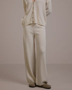 Isla Elastic Waist Pants | Light Beige | Cashmere-Wool Blend