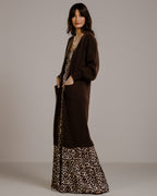 Helena Elastic Waist Satin Trousers | Leopard Brown