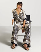 Ottilie Elastic Waist Silk Trousers | Black