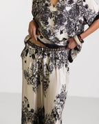 Ottilie Elastic Waist Silk Trousers | Black