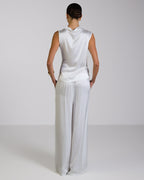 Cole Satin Trousers | White