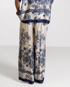 Ottilie Elastic Waist Silk Trousers | Navy