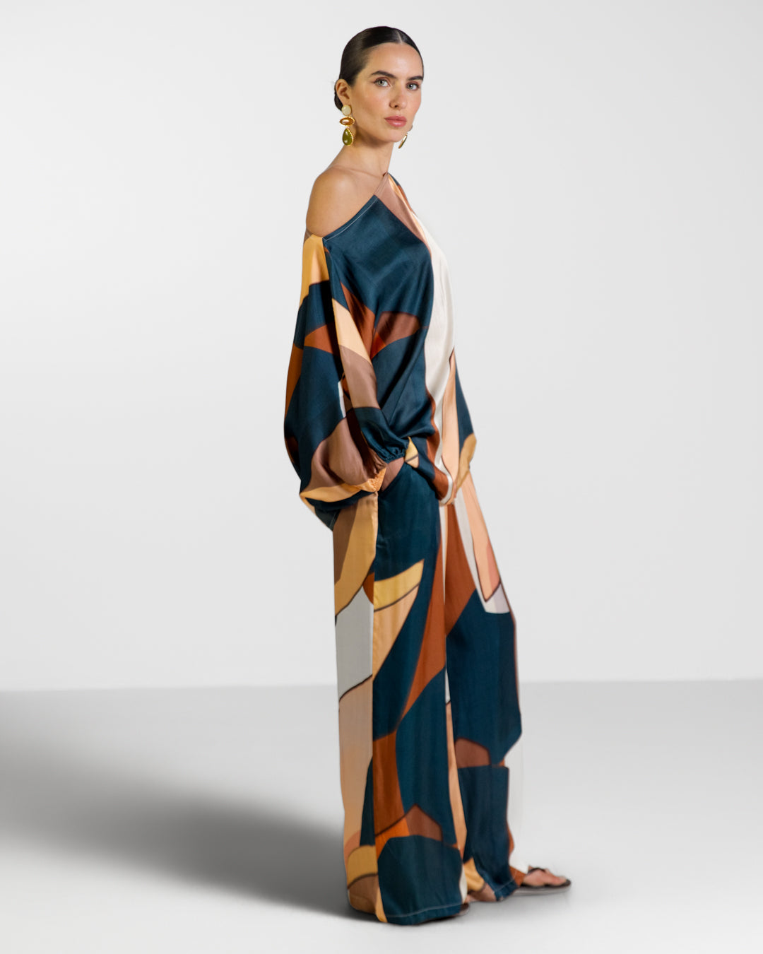 Lilith Elastic Waist Silk Trousers