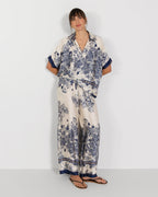 Ottilie Elastic Waist Silk Trousers | Navy