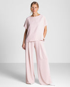 Gabriella Pleated Elastic Waist Trousers | Dusty Pink