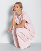 Gabriella Pleated Elastic Waist Trousers | Dusty Pink