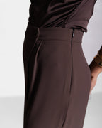 Ophelia Asymmetric Wrap Trousers | Espresso Brown