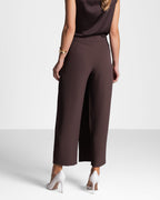 Ophelia Asymmetric Wrap Trousers | Espresso Brown
