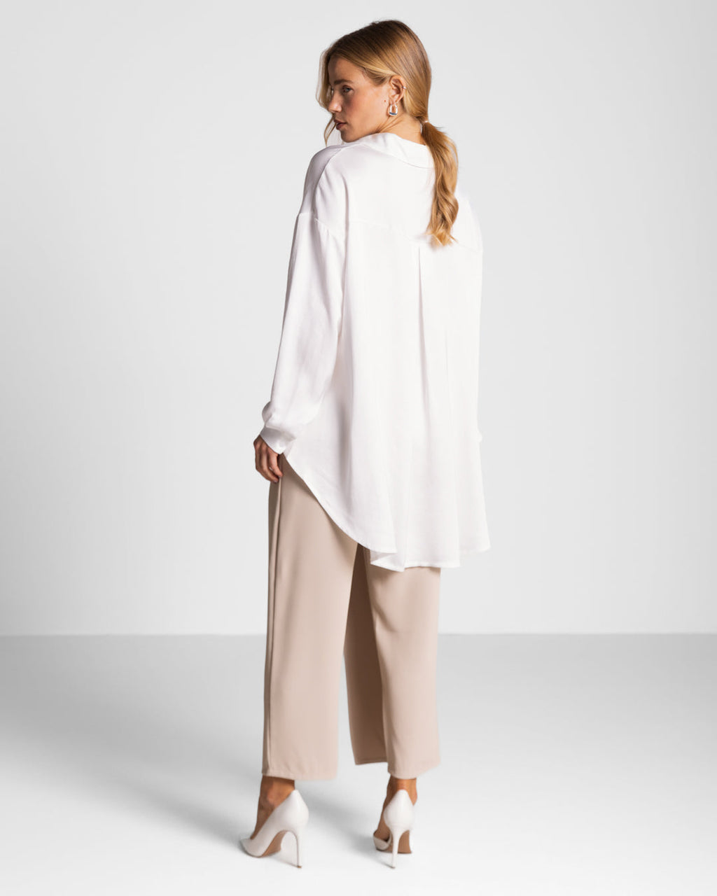 Ophelia Asymmetric Wrap Trousers | Light Beige