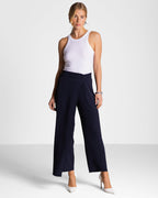 Ophelia Asymmetric Wrap Trousers | Navy