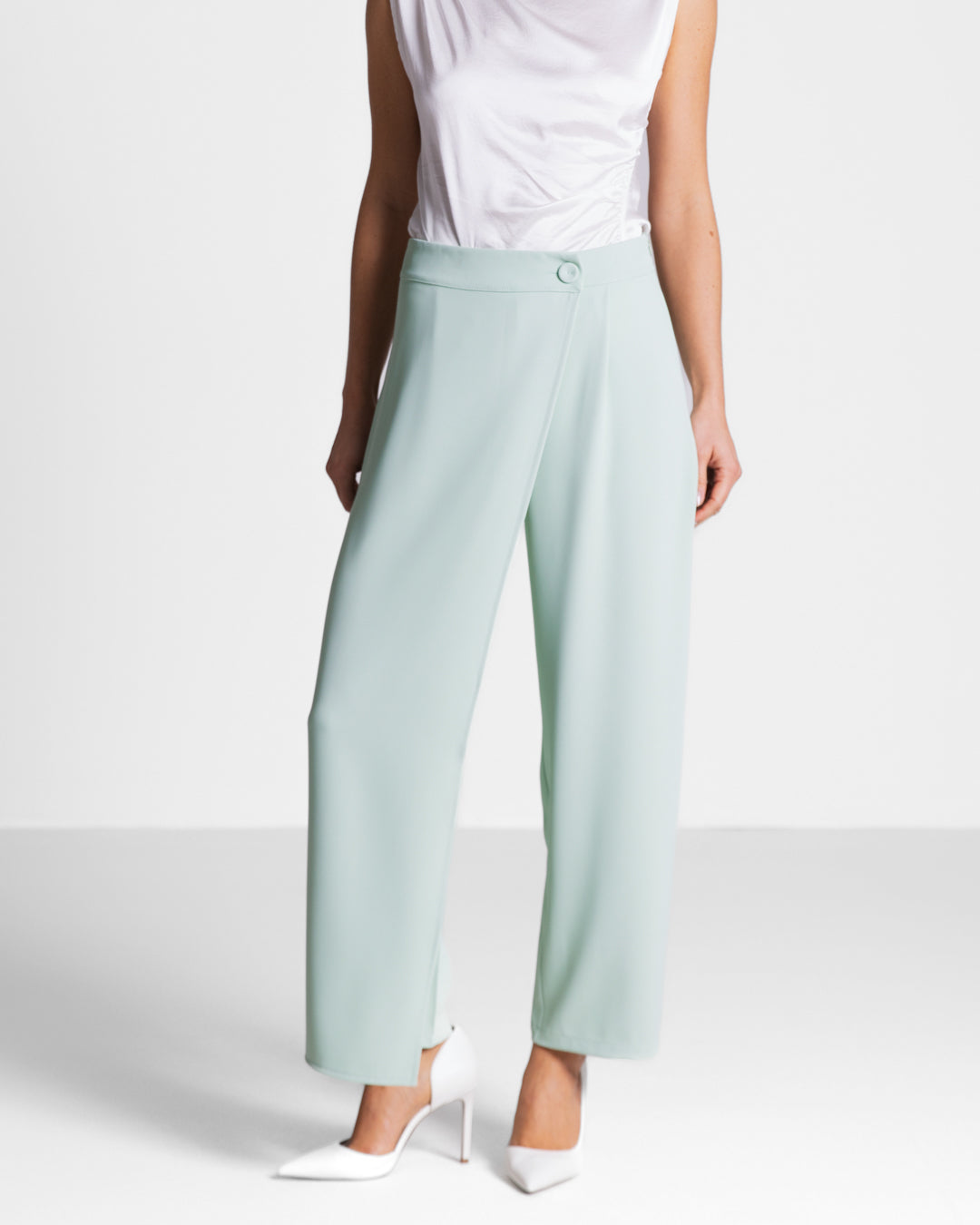 Ophelia Asymmetric Wrap Trousers | Mint