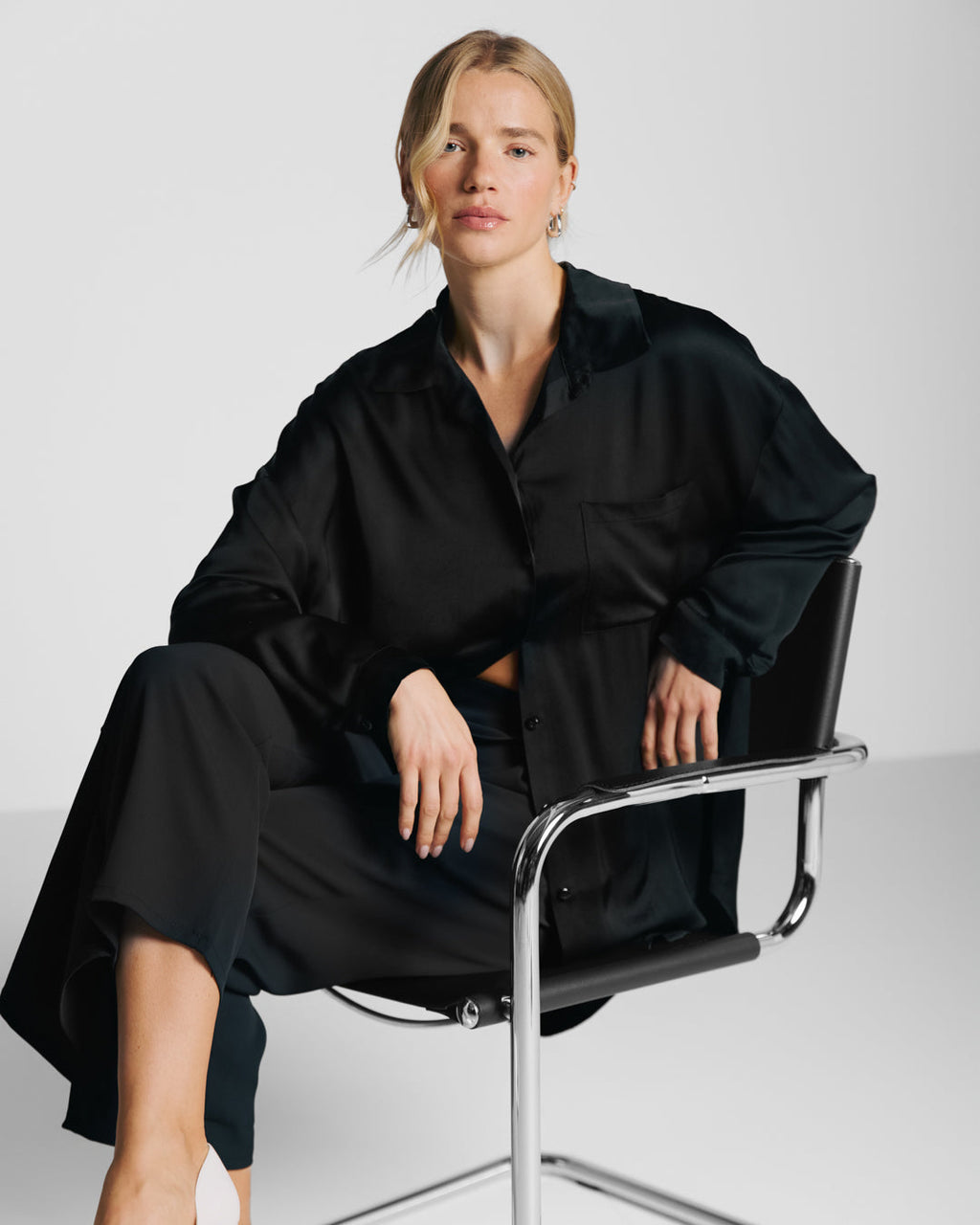 Ophelia Asymmetric Wrap Trousers | Black