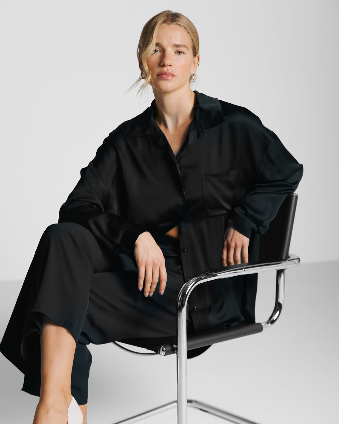 Ophelia Asymmetric Wrap Trousers | Black