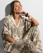 Ottilie Elastic Waist Silk Trousers | Khaki