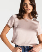 Matilda Satin T-Shirt | Dusty Pink