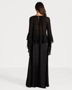 Helena Elastic Waist Satin Trousers | Black