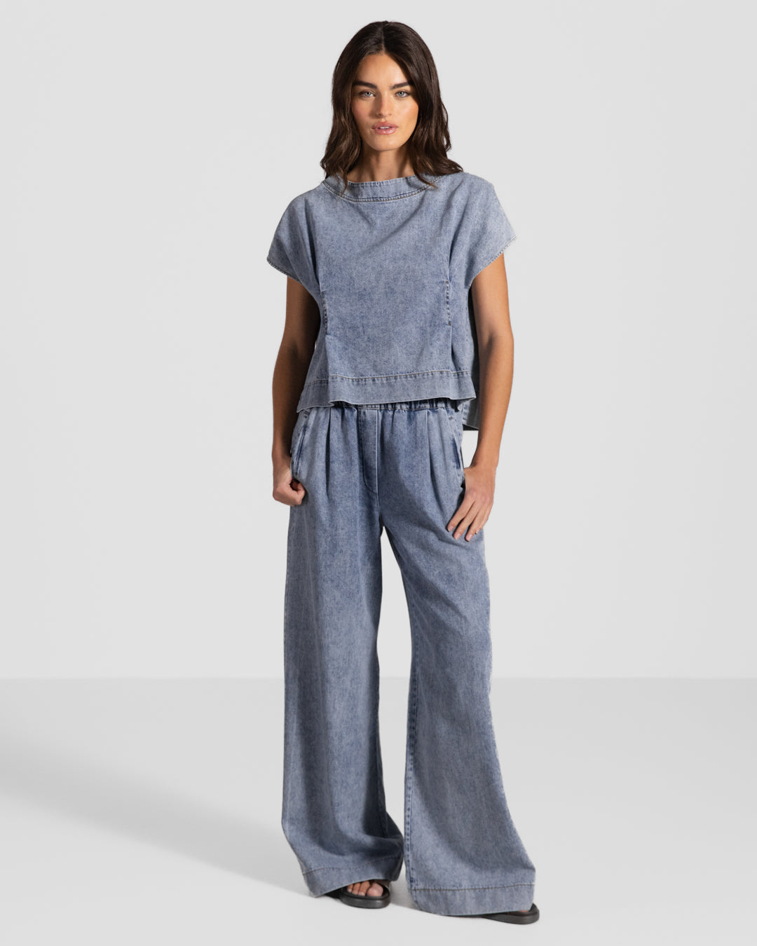 Brooke Boxy Top | Denim Blue