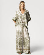 Ottilie Elastic Waist Silk Trousers | Khaki