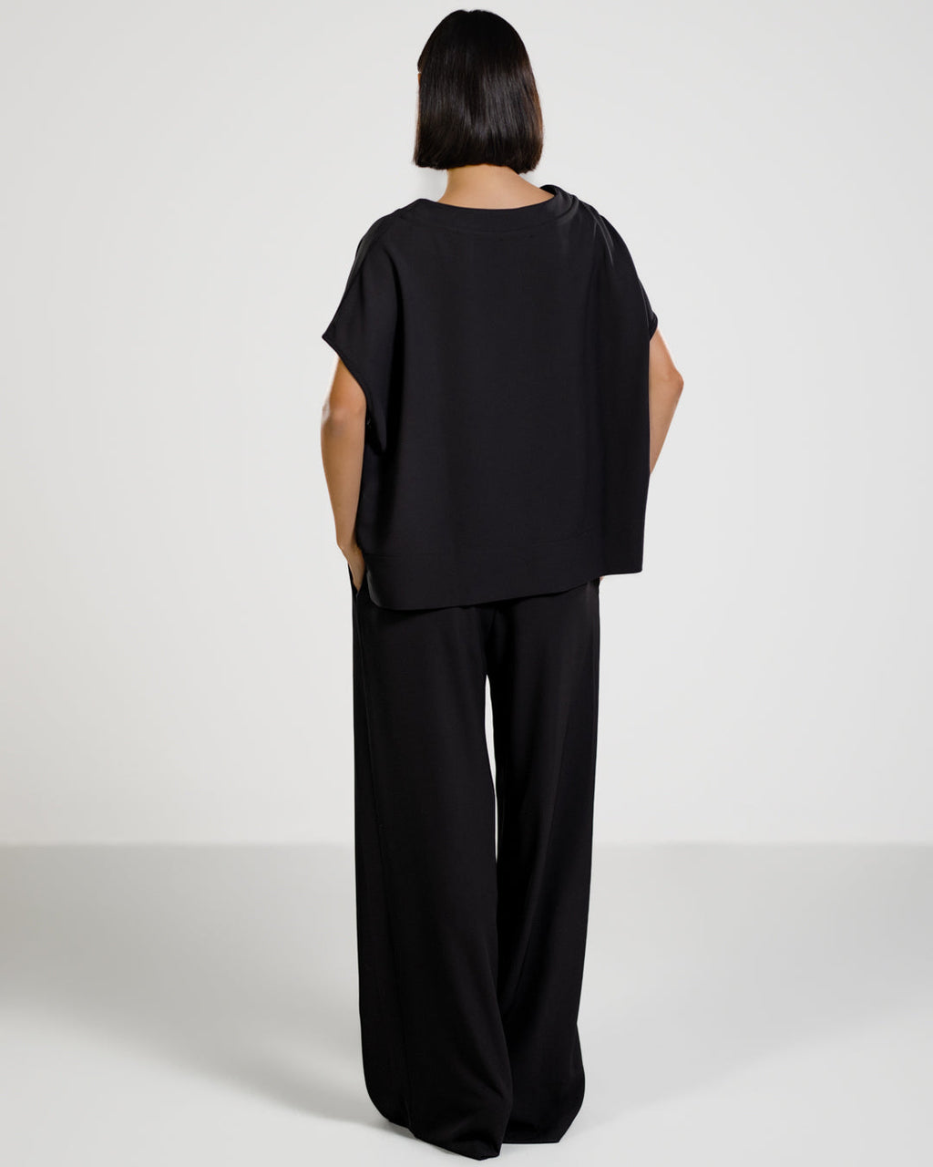 Gabriella Pleated Elastic Waist Trousers | Black