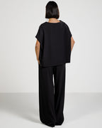 Gabriella Pleated Elastic Waist Trousers | Black