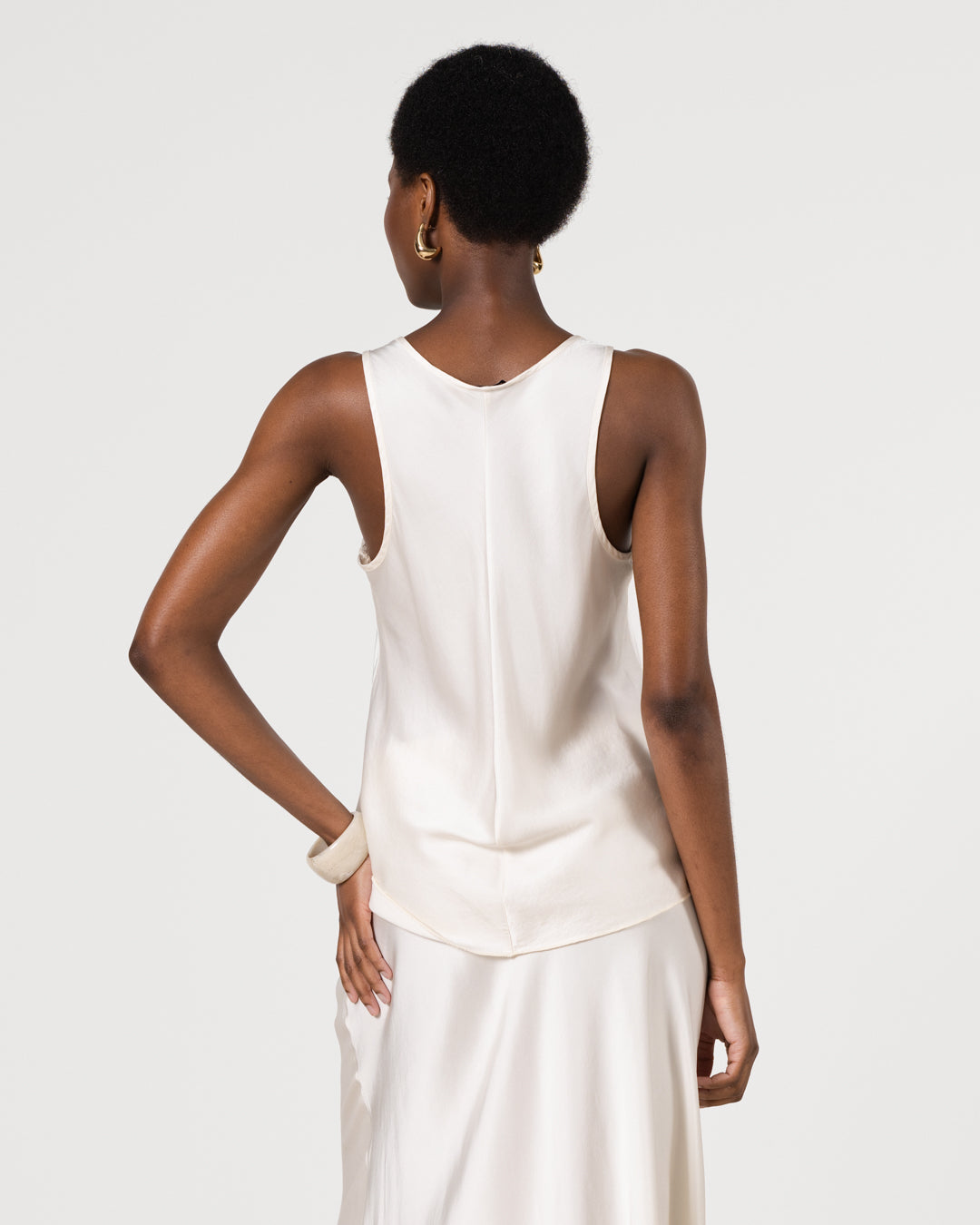 Demi Satin Vest Top | Ivory