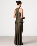 Demi Satin Vest Top | Khaki