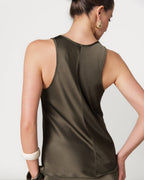 Demi Satin Vest Top | Khaki