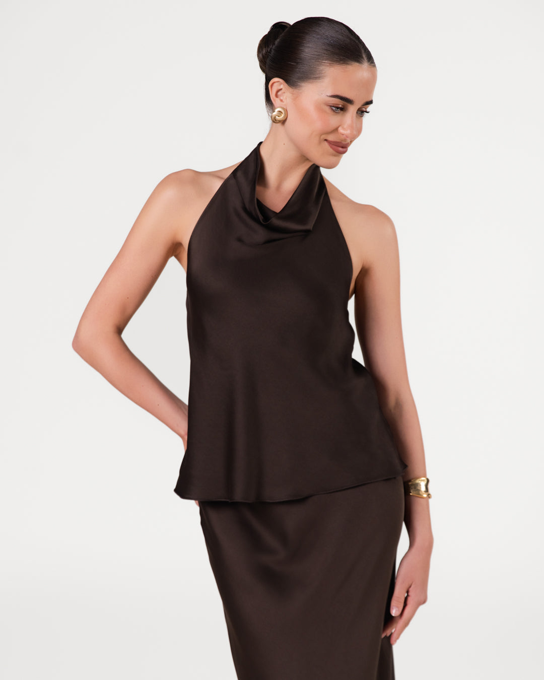 Carmen Backless Halterneck Top | Cocoa Soleil