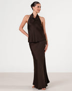 Carmen Backless Halterneck Top | Cocoa Soleil