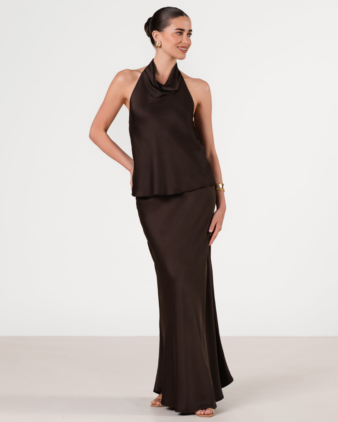 Carmen Backless Halterneck Top | Cocoa Soleil