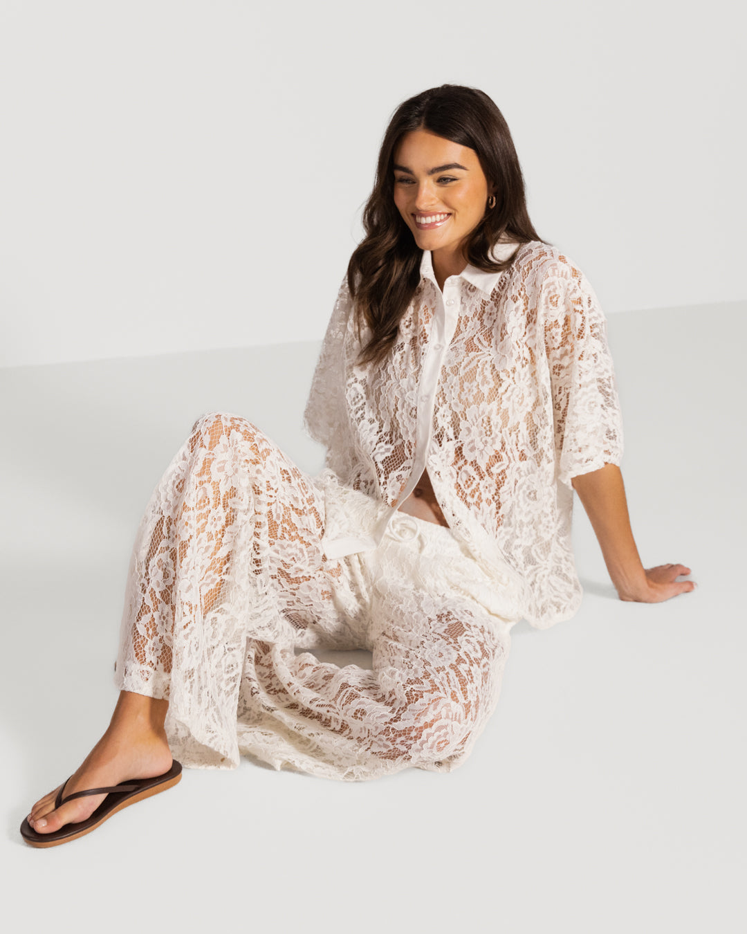 Roxie Lace Trousers | White