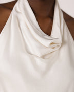 Carmen Backless Halterneck Top | Ivory